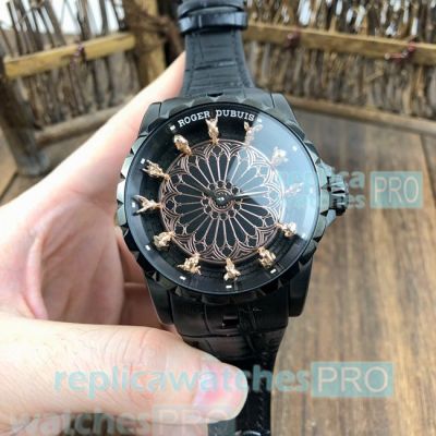 Newest Launch Copy Roger Dubuis Men's Watch Brown Dial Black Bezel